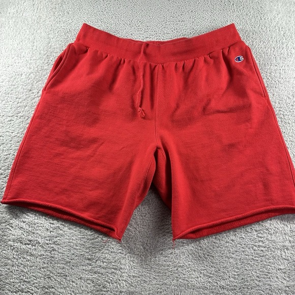Champion Sweat Shorts Mens 2xl Red Reverse Weave Heavyweight Cotton Elastic - Picture 1 of 8